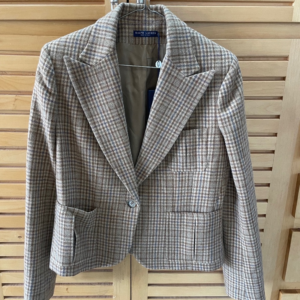 NWT Ralph Lauren Blue Label Wool Plaid Blazer